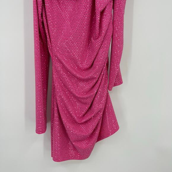 Cult Gaia | Nicole Dress in Dragonfruit Cut Out Asymmetrical Mini Dress XS - Picture 13 of 15